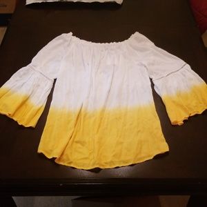 Dip-Dye Off-The-Shoulder Blouse
